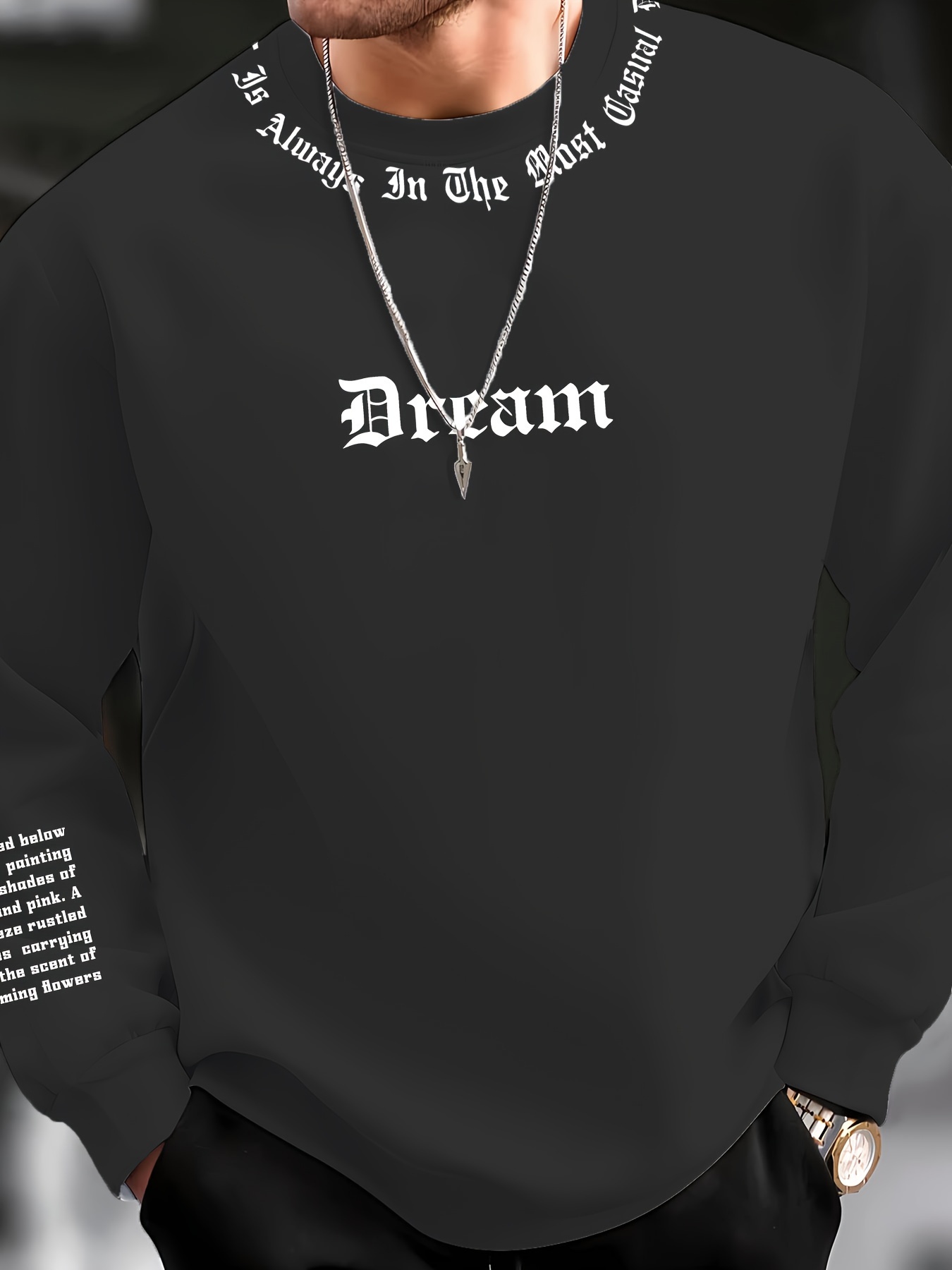 Men'S Spring Fashion - Sweatshirt Pria Leher Bulat dengan Cetakan