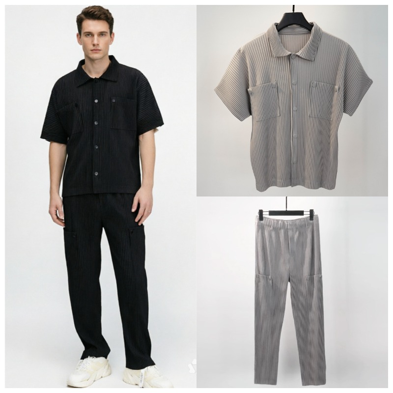 Jacket Mens Fashion - Set Kemeja Lipit Miyake Plisse Pria