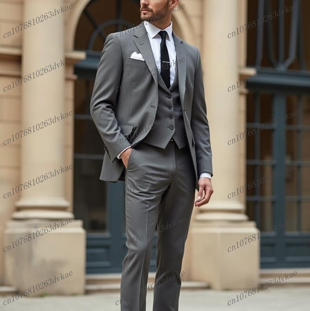 Setelan Jas Pria Formal Abu-Ab - Mens Fashion Dark Grey Pants ulasan dan harga