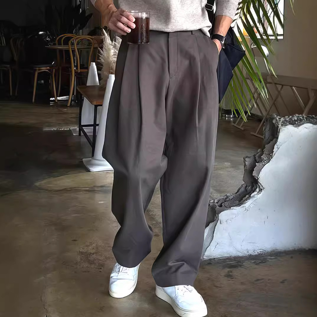 Celana Panjang Pria Warna Abu- - Mens Fashion Dark Grey Pants ulasan dan harga