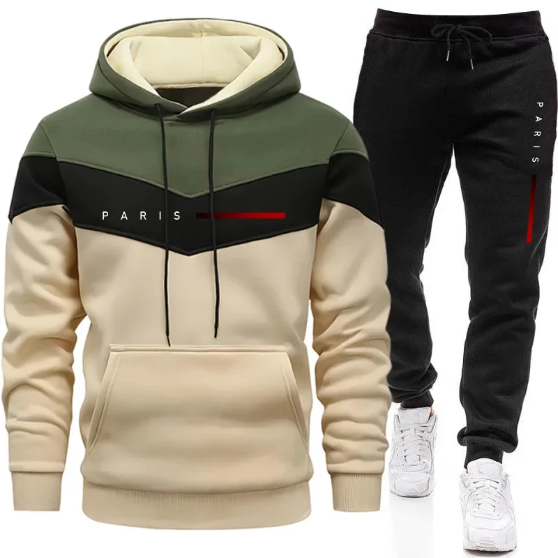Setelan Hoodie Pria Paris Fash - Men'S Fashion Hoodie ulasan dan harga