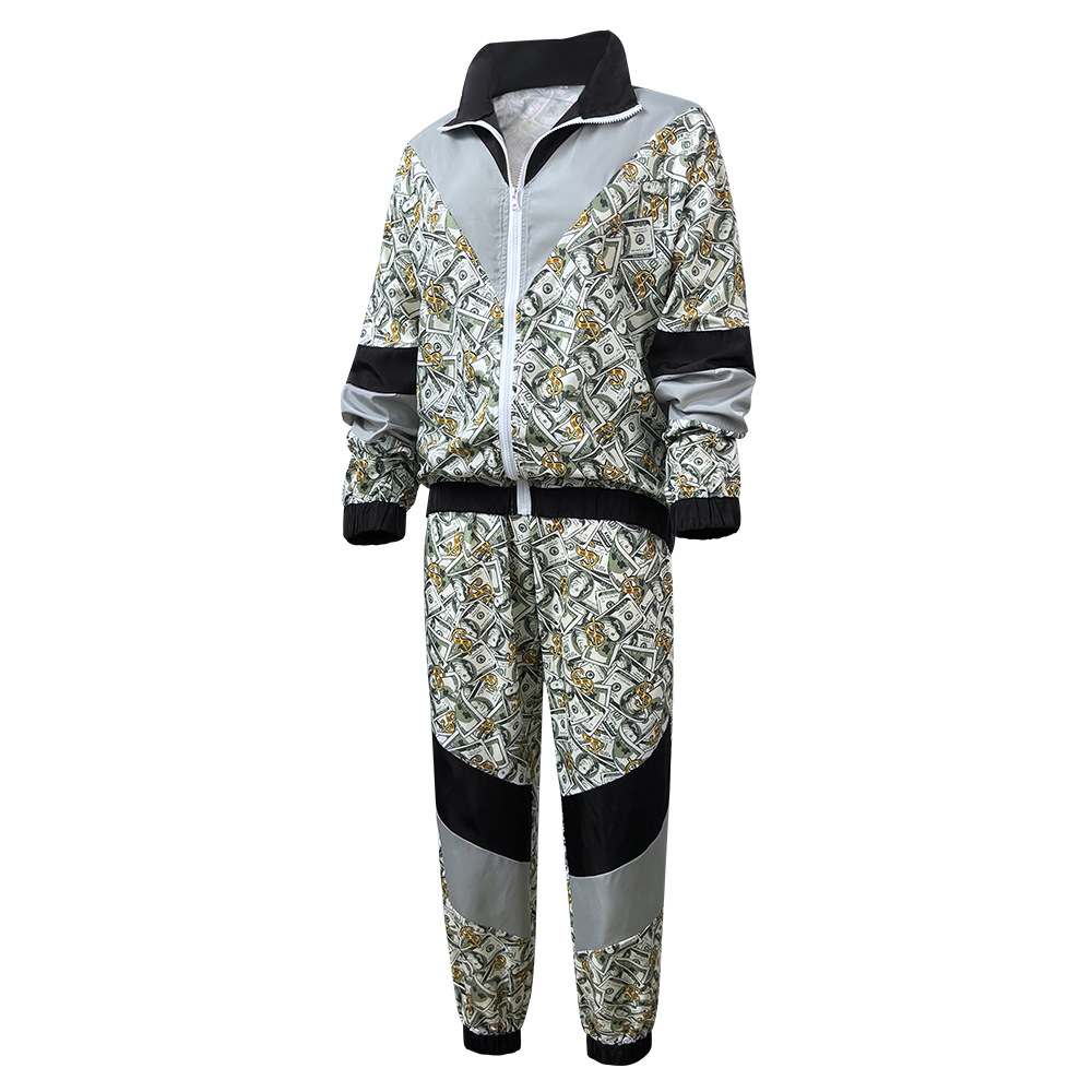 Jacket Mens Fashion - 2pcs Set Pakaian Olahraga Disko Bermotif