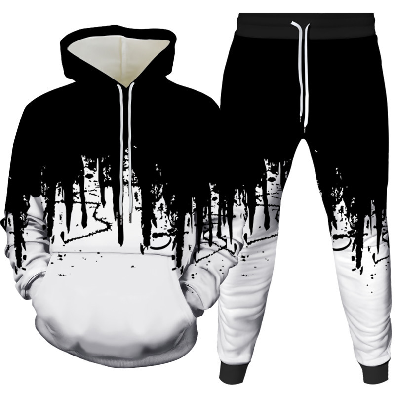 Set Hoodie dan Celana 3D Print - Men'S Fashion Hoodie ulasan dan harga