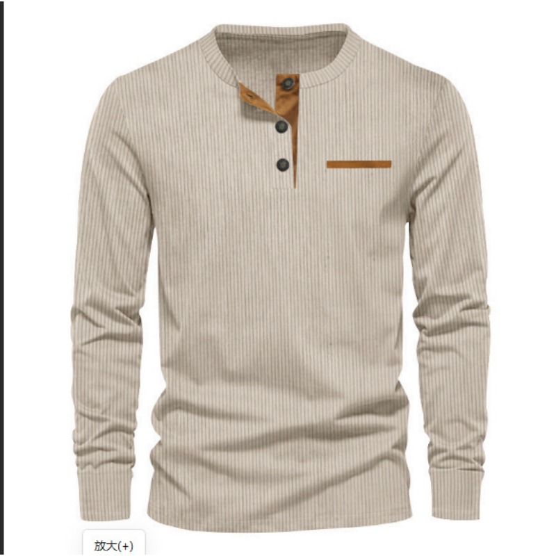 Kaos Henley Lengan Panjang Pri - Queer Men'S Fashion ulasan dan harga