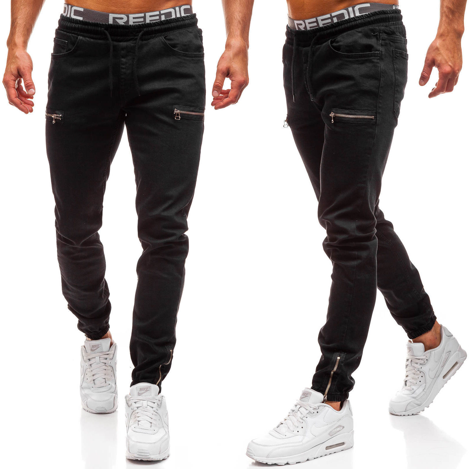 Celana panjang jins kasual pri - Skinny Jeans Ripped ulasan dan harga