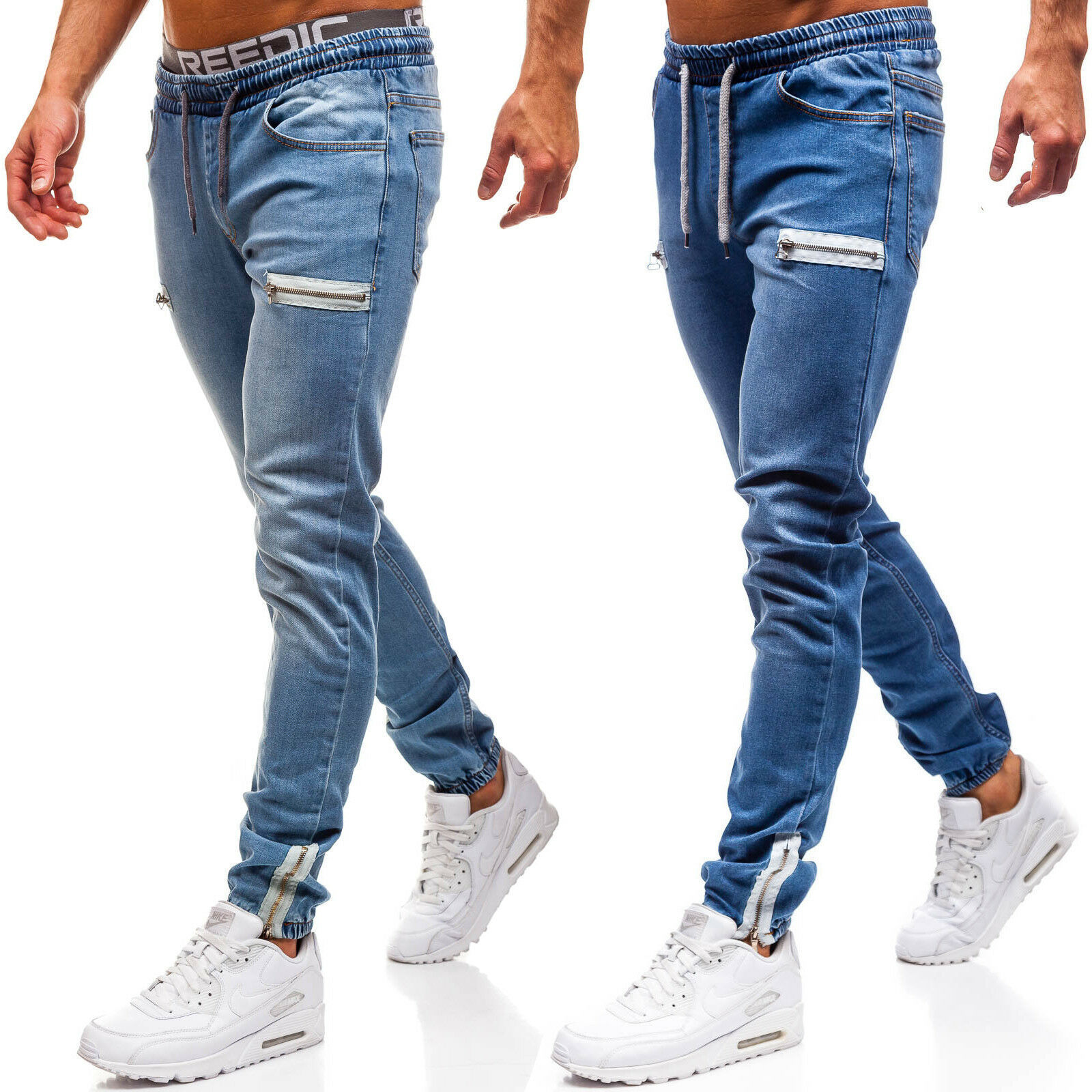 Celana panjang jins kasual pri - Skinny Jeans Ripped ulasan dan harga