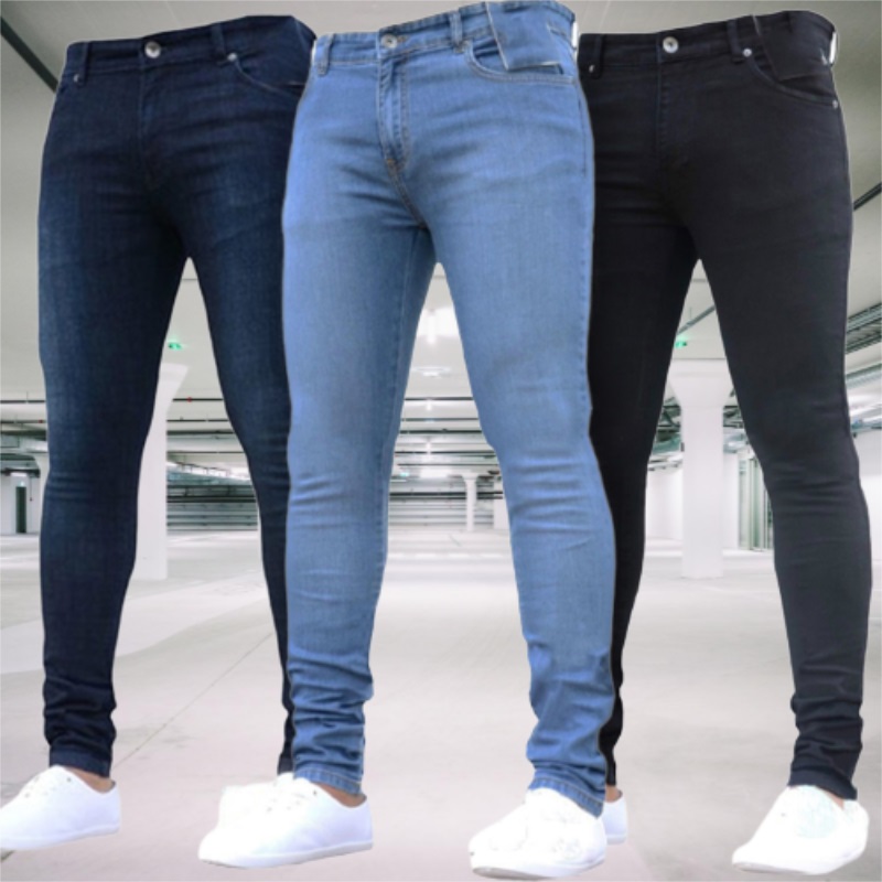 Celana panjang jins ketat pria - Skinny Jeans Ripped ulasan dan harga