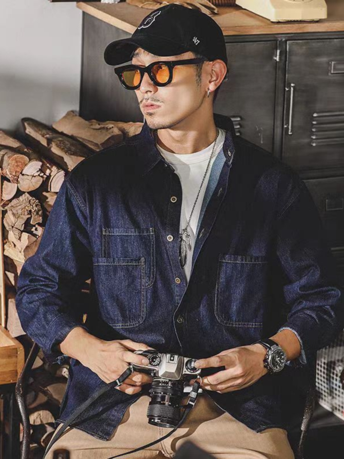 Jaket Denim Retro Amerika Pria - Jacket Mens Fashion ulasan dan harga