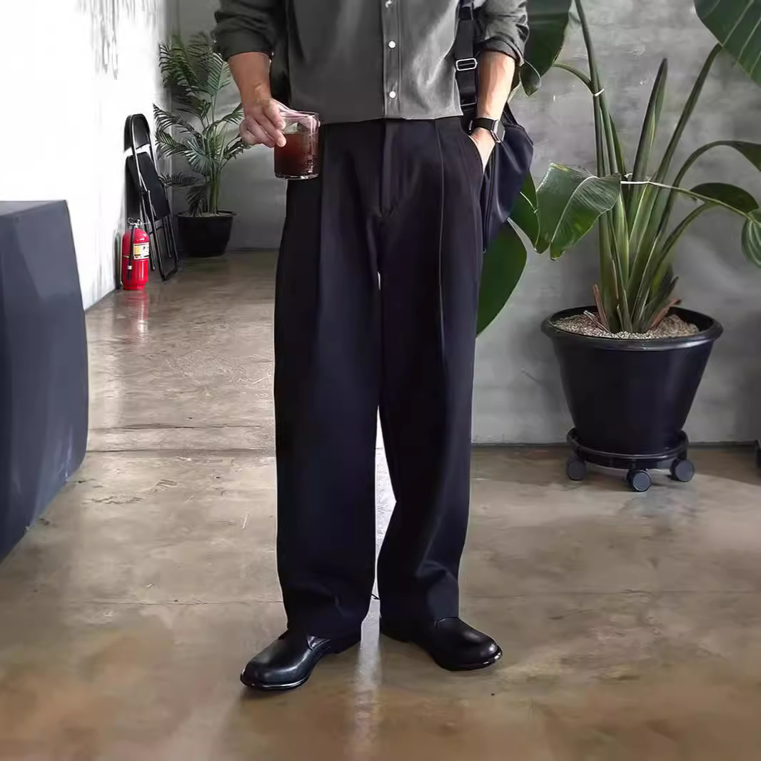 Celana Panjang Pria Warna Abu- - Mens Fashion Dark Grey Pants ulasan dan harga