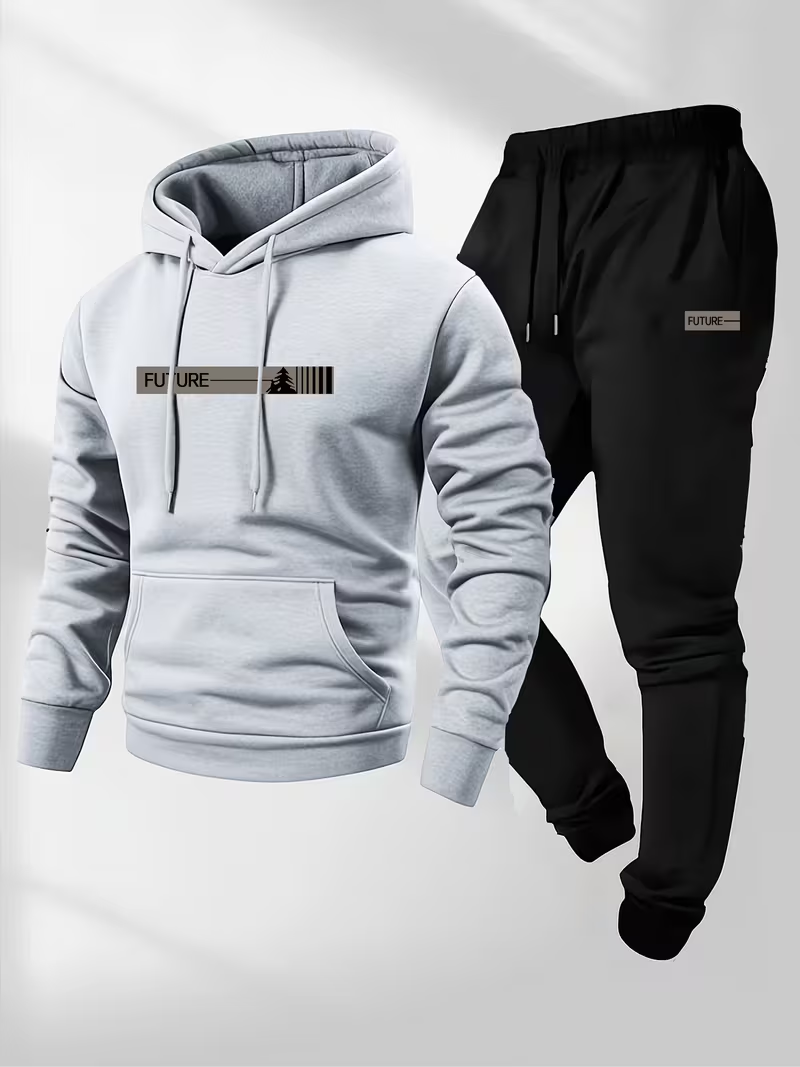Set Hoodie dan Celana Thermal  - Men'S Fashion Hoodie ulasan dan harga