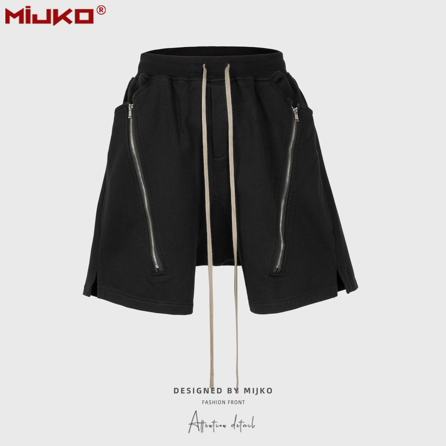 MIJKO Celana Pendek Hitam Abu- - Mens Fashion Dark Grey Pants ulasan dan harga