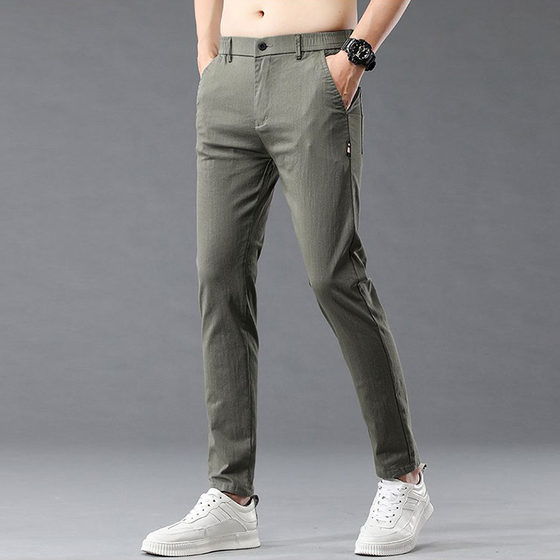 Celana Jas Pria Kasual Model L - Mens Fashion Dark Grey Pants ulasan dan harga