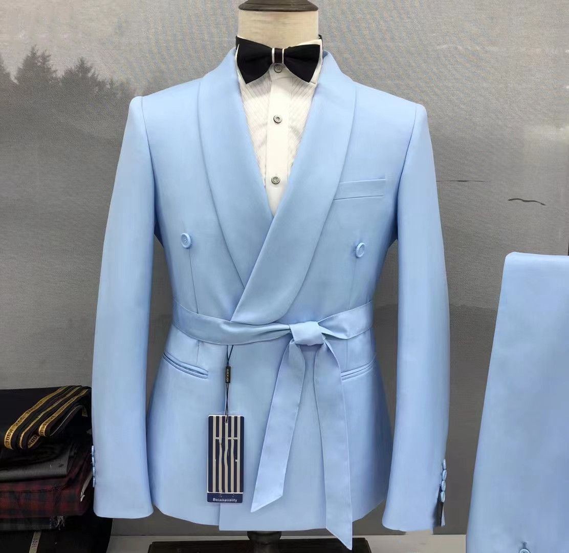 Setelan Pernikahan Kuning Mode - Slim Fit Blazer Men ulasan dan harga