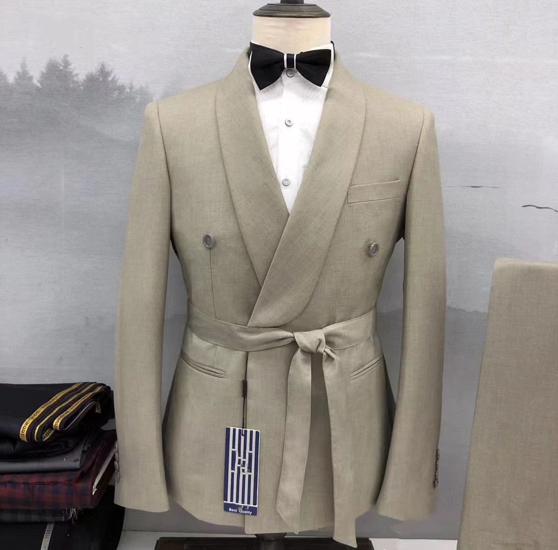 Setelan Pernikahan Kuning Mode - Slim Fit Blazer Men ulasan dan harga