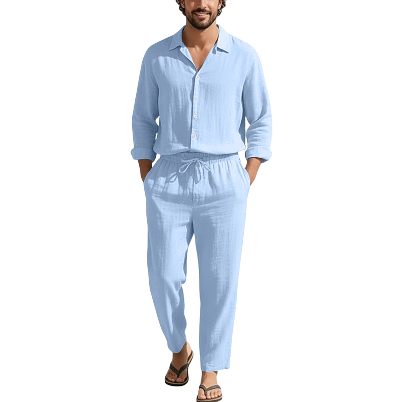 Set Kasual Linen Musim Semi Mu - Men'S Spring Fashion ulasan dan harga
