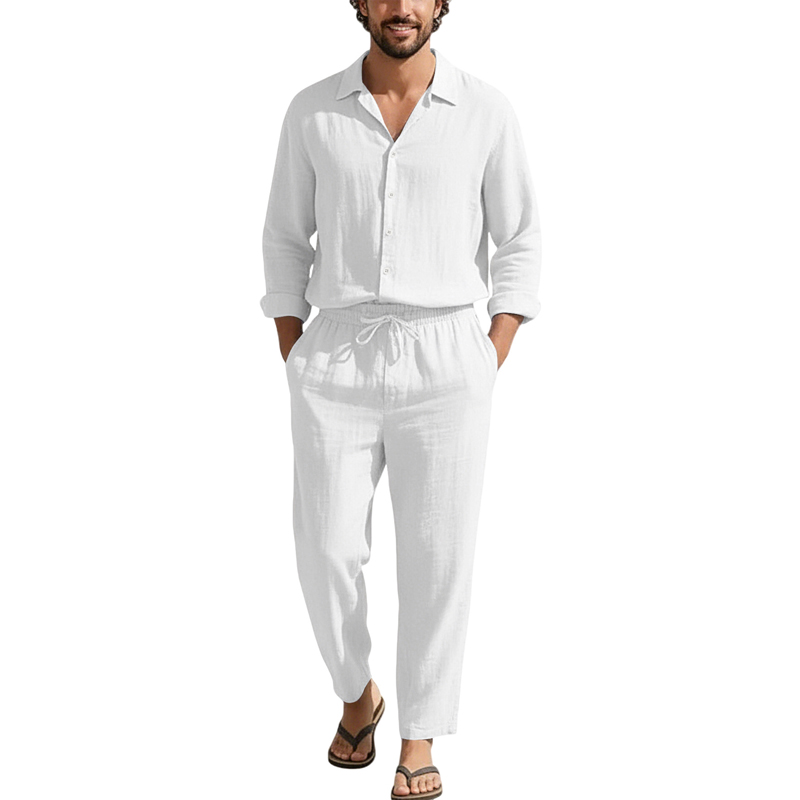 Set Kasual Linen Musim Semi Mu - Men'S Spring Fashion ulasan dan harga