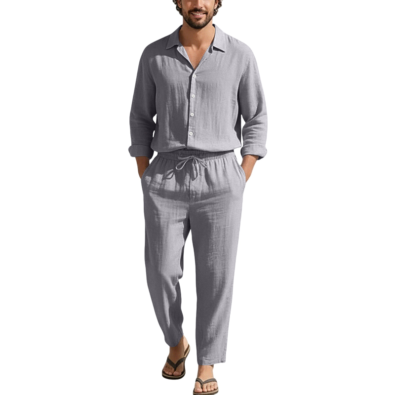 Set Kasual Linen Musim Semi Mu - Men'S Spring Fashion ulasan dan harga