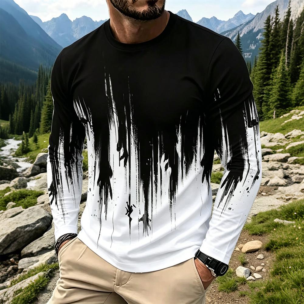 Kaos Lengan Panjang Pria Motif - Men'S Spring Fashion ulasan dan harga
