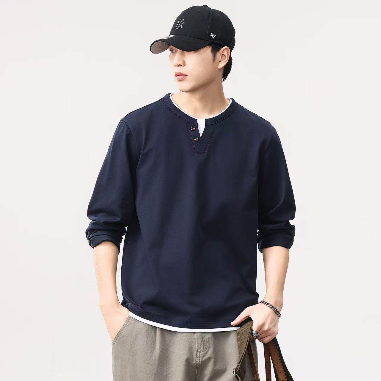 Kemeja pria lengan panjang war - Men'S Spring Fashion ulasan dan harga